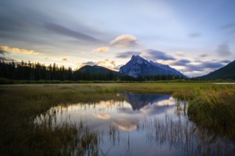 Vermillion Lake in sunset Alberta Canada Banff National Park