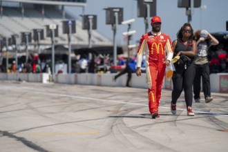 NASCAR Cup Series Driver Bubba Wallace (23) takes to the track to practice for the Autotrader