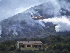 A picture of fire fighters in the sky