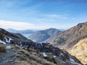 Alpine village on the alps of Valsassina