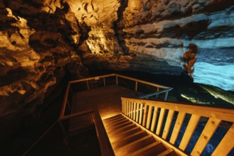 The iconic and popular Engelbrecht Cave system which is a sinkhole underneath Mt Gambier CBD in