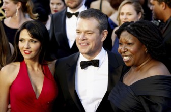 Matt Damon, Luciana Barroso and Whoopi Goldberg at the 88th Annual Academy Awards held at the