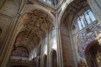 Salamanca, Spain, January 15, 2022: Interior view of the church of the Monastery of San Esteban.