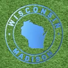 Map of Wisconsin, Forest with Water Map, CO2 Reduction