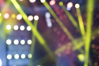 Colorful Stage Lights, light show at the Concert, Blurred lights