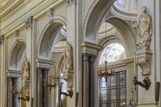 Statues of Saints in the aisle of the Cathedral (Duomo) of Palermo dedicated to the Assumption of