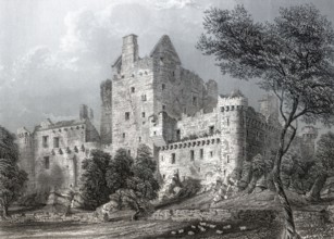 Craigmillar Castle, a ruined medieval castle in Edinburgh, Scotland, United Kingdom