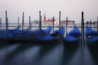 Gondolas on the waves. Venice, Italy