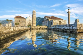 Dawn over Our Lady of the Rocks church in Perast