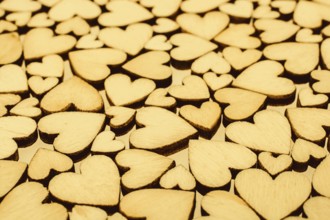 Retro style wooden hearts as love concept