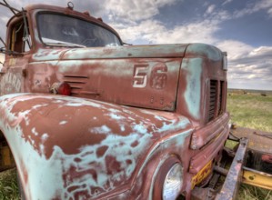 Abandoned Vehicle Prairie antique vintage aged Saskatchewan