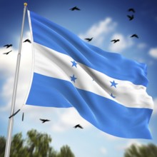 Flag of Honduras, This is a computer generated and 3d rendered image