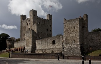 Built 1100-1135, view from the north-east of the core building completed in 1127, wall tower on the