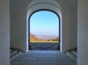 View of the valley, archway, Solitude Palace, Stuttgart, BW