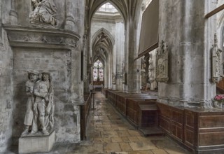 Interior with sculptures of the Cathédrale Saint-Pierre-et-Saint-Paul in Troyes Departemant Aube