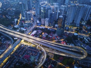 Aerial view of beautiful Kuala Lumpur city, early morning scene