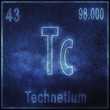 Technetium chemical element, Sign with atomic number and atomic weight, Periodic Table Element