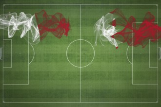 Malta vs Bahrain Soccer Match, national colors, national flags, soccer field, football game,