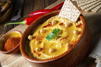 Delicious hummus paste with lemon and chilli
