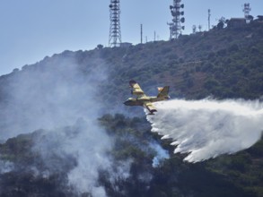 A picture of fire fighters in the sky