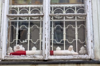 Old wooden window, symbol for old building, need for renovation, decay Austria