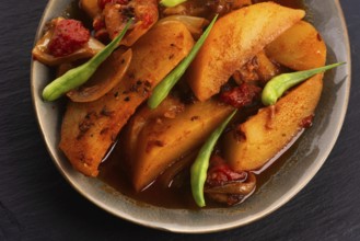 Fried potatoes with paprika sauce. crispy fried patata bravas, fried potatoes with smoked paprika
