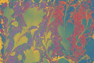 Abstract marbling floral pattern for fabric, design