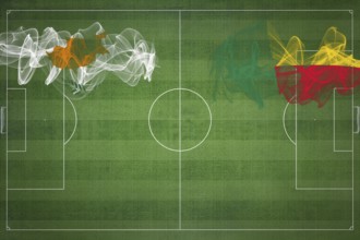 Cyprus vs Benin Soccer Match, national colors, national flags, soccer field, football game,