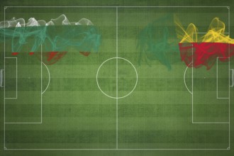 Bulgaria vs Benin Soccer Match, national colors, national flags, soccer field, football game,