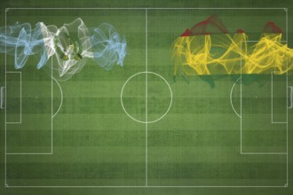 Guatemala vs Bolivia Soccer Match, national colors, national flags, soccer field, football game,