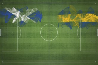 Scotland vs Sweden Soccer Match, national colors, national flags, soccer field, football game,