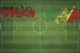 Malawi vs Congo Soccer Match, national colors, national flags, soccer field, football game,