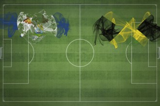 Belize vs Jamaica Soccer Match, national colors, national flags, soccer field, football game,