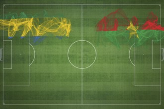 Gabon vs Burkina Faso Soccer Match, national colors, national flags, soccer field, football game,