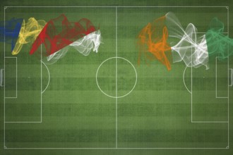 Seychelles vs Ivory Coast Soccer Match, national colors, national flags, soccer field, football