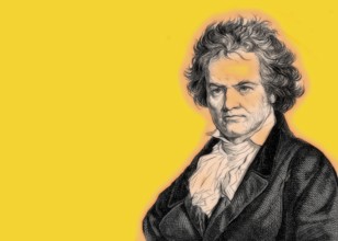 Ludwig van Beethoven, 1770 -1827, German composer, digitally altered
