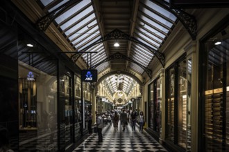 MELBOURNE, AUSTRALIA, MARCH 5, 2022: The iconic Royal arcade shopping precinct on Bourke St in