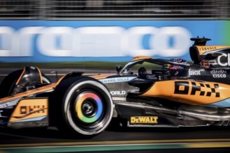 MELBOURNE, AUSTRALIA, APRIL 2: Oscar Piastri of Australia drives the McLaren MCL36 on race day