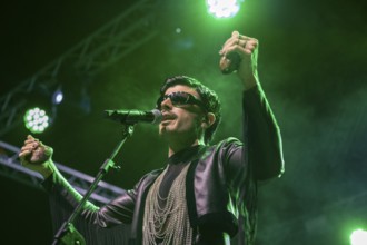 Rodrigo Cuevas concert, La romería, festival La Luna en Vers, Sant Joan, Majorca, Balearic Islands,