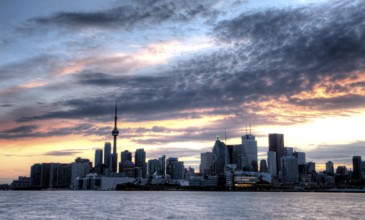 Toronto Skyline from rooftop Gerrard Street Ontario