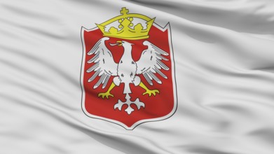 Gniezno City Flag, Country Poland, Closeup View