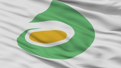Awara City Flag, Country Japan, Fukui Prefecture, Closeup View