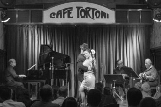 BUENOS AIRES, ARGENTINA, DECEMBER 27, 2015: Tango show at the old Cafe Tortoni. Opened in 1858, it