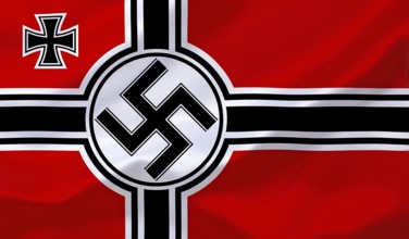 The historical flag of the German Reich, war flag from 1938, 1945, Studio