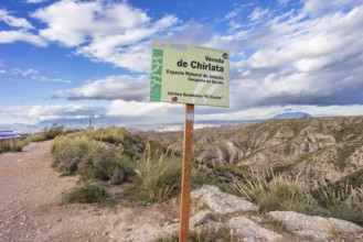 Geodetic vertex in the Chirlata area, Gorafe Ravines, Puntal de Don Diego, Granada Geopark, Granada