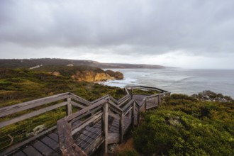 Point Addis Beach and ocean on a stormy cool autumn day near Torquay, Victoria, Australia