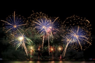 Real Fireworks display celebration, Colorful New Year Firework