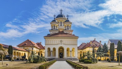 Beautiful view to the Coronation Reunification Cathedral in Alba Iulia city, Romania