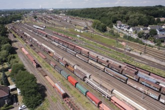 The marshalling yard and passenger station in the city of Oberhausen, North Rhine-Westphalia is one