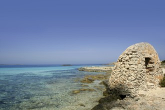 Formentera island near Ibiza in Mediterranean Spain summer